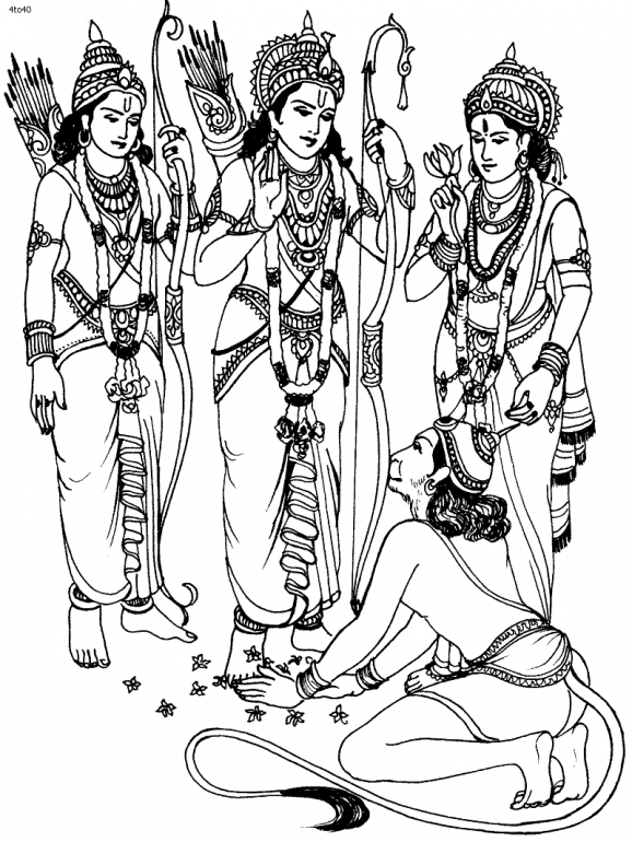 Dibujo para colorear: Mitología hindú (Dioses y diosas) #109295 - Dibujos para Colorear e Imprimir Gratis
