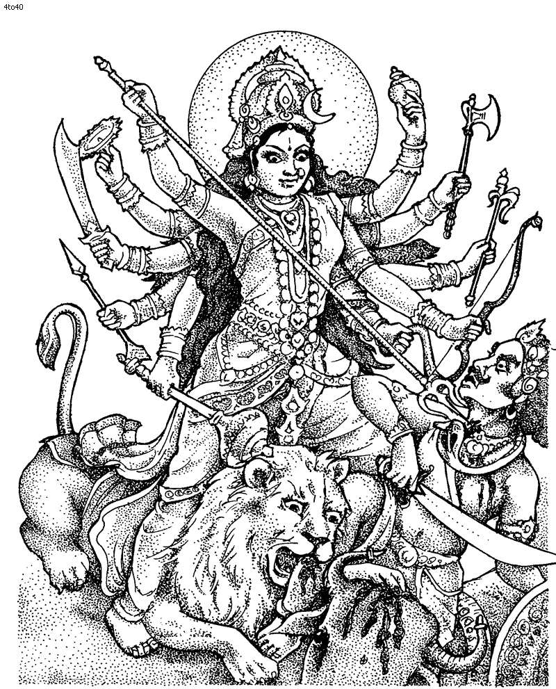 Dibujo para colorear: Mitología hindú (Dioses y diosas) #109297 - Dibujos para Colorear e Imprimir Gratis