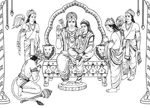 Dibujo para colorear: Mitología hindú (Dioses y diosas) #109327 - Dibujos para Colorear e Imprimir Gratis