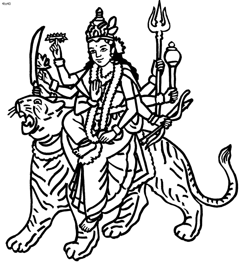 Dibujo para colorear: Mitología hindú (Dioses y diosas) #109397 - Dibujos para Colorear e Imprimir Gratis