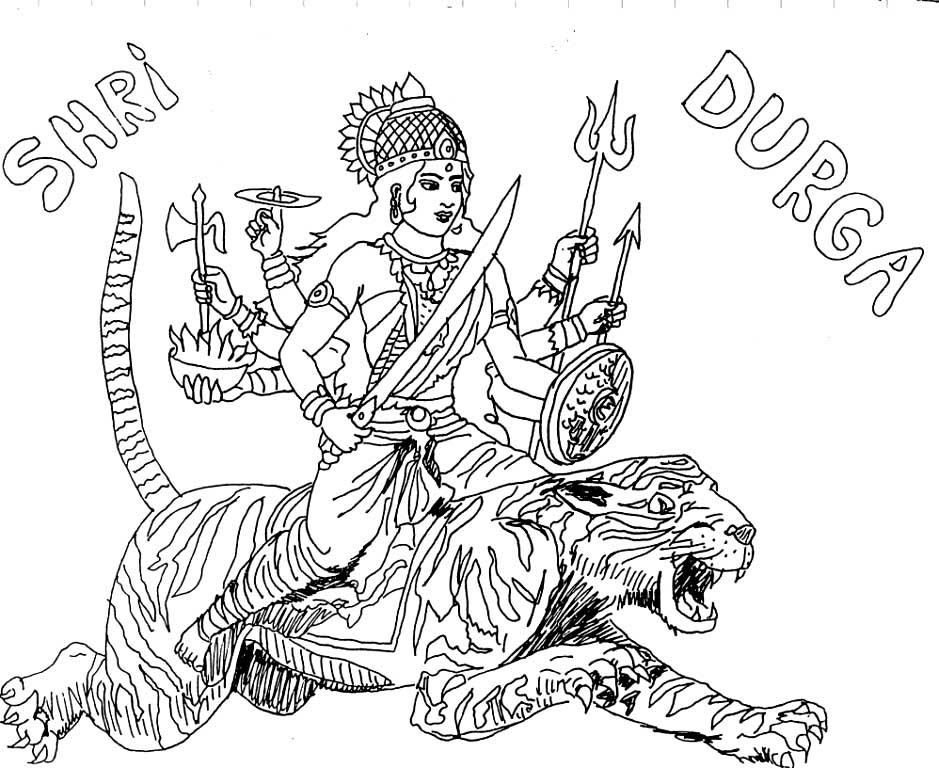 Dibujo para colorear: Mitología hindú (Dioses y diosas) #109414 - Dibujos para Colorear e Imprimir Gratis