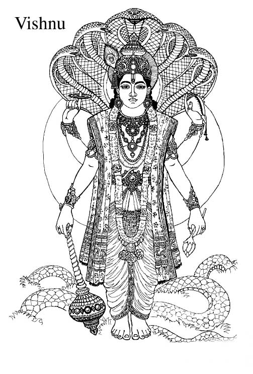 Dibujo para colorear: Mitología hindú (Dioses y diosas) #109421 - Dibujos para Colorear e Imprimir Gratis