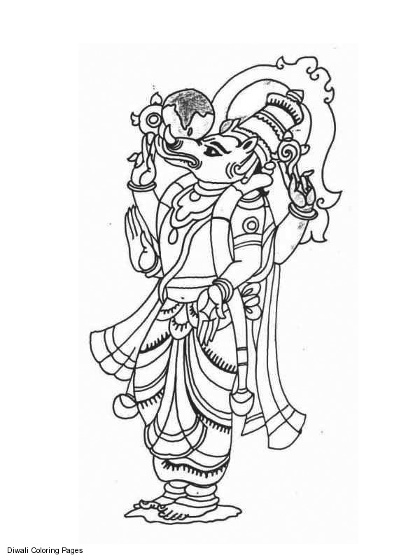 Dibujo para colorear: Mitología hindú (Dioses y diosas) #109443 - Dibujos para Colorear e Imprimir Gratis