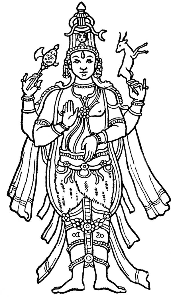 Dibujo para colorear: Mitología hindú (Dioses y diosas) #109444 - Dibujos para Colorear e Imprimir Gratis