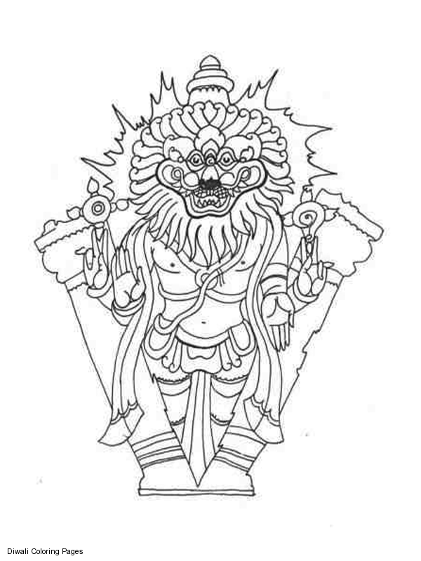 Dibujo para colorear: Mitología hindú (Dioses y diosas) #109449 - Dibujos para Colorear e Imprimir Gratis