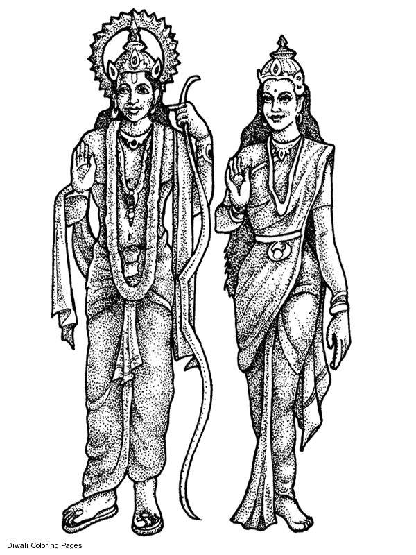 Dibujo para colorear: Mitología hindú (Dioses y diosas) #109461 - Dibujos para Colorear e Imprimir Gratis