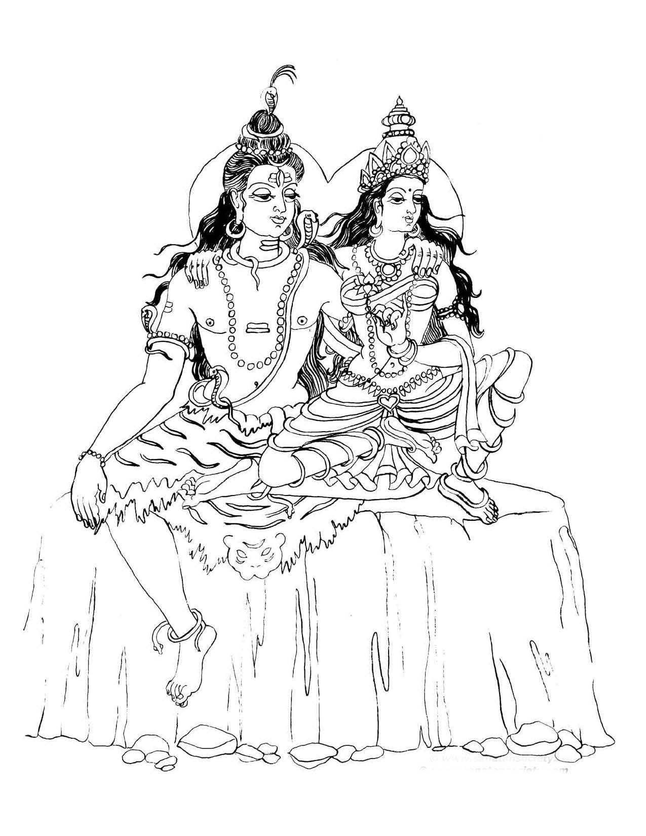 Dibujo para colorear: Mitología hindú (Dioses y diosas) #109467 - Dibujos para Colorear e Imprimir Gratis