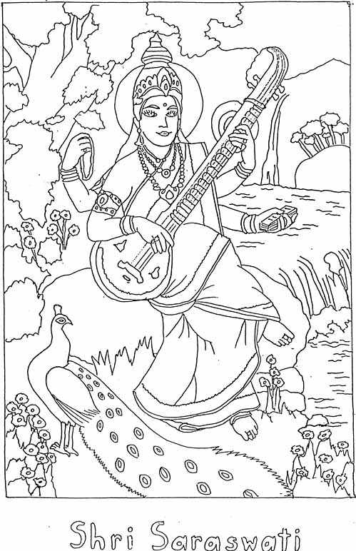 Dibujo para colorear: Mitología hindú (Dioses y diosas) #109551 - Dibujos para Colorear e Imprimir Gratis