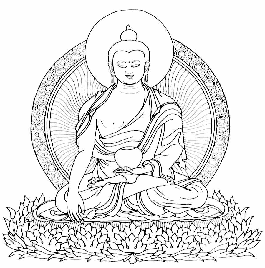 Dibujo para colorear: Mitología hindú: Buda (Dioses y diosas) #89505 - Dibujos para Colorear e Imprimir Gratis