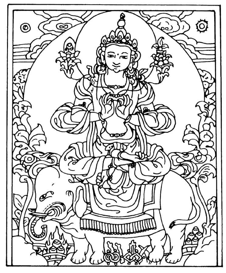 Dibujo para colorear: Mitología hindú: Buda (Dioses y diosas) #89516 - Dibujos para Colorear e Imprimir Gratis