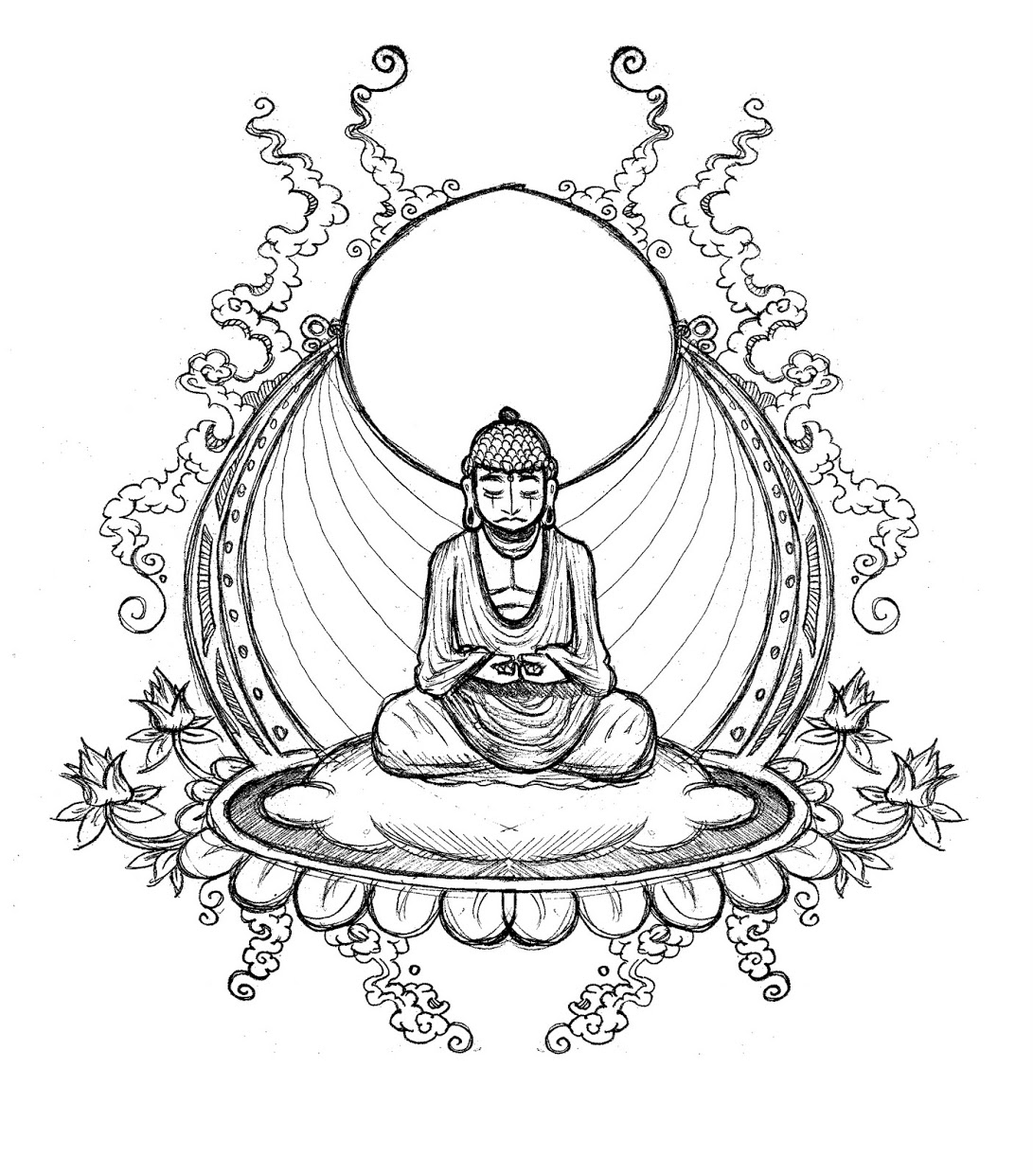 Dibujo para colorear: Mitología hindú: Buda (Dioses y diosas) #89537 - Dibujos para Colorear e Imprimir Gratis