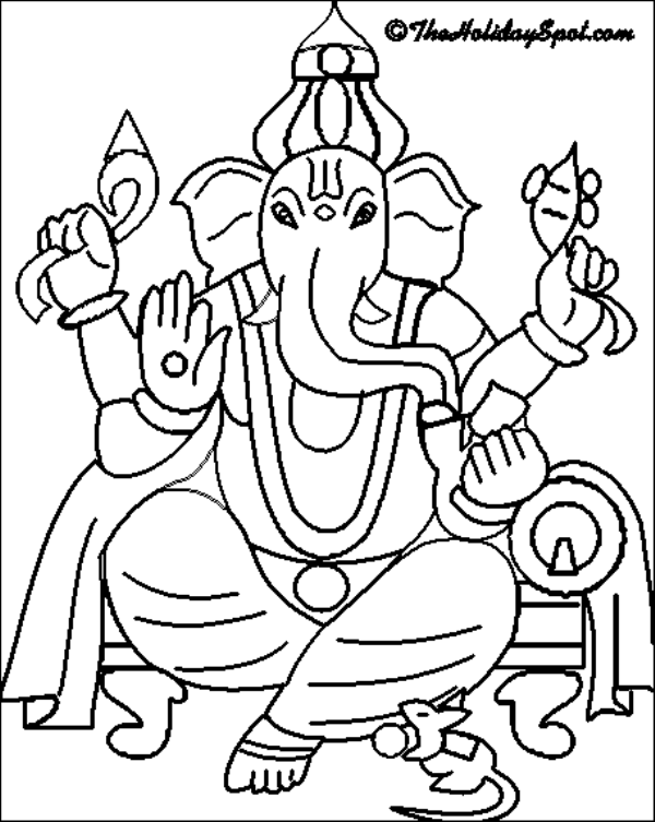 Dibujo para colorear: Mitología hindú: Ganesh (Dioses y diosas) #96851 - Dibujos para Colorear e Imprimir Gratis