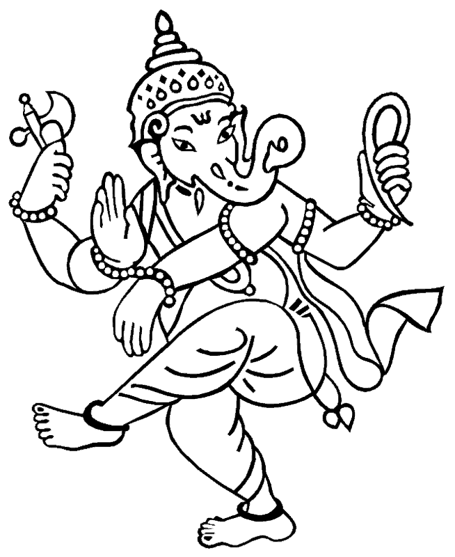 Dibujo para colorear: Mitología hindú: Ganesh (Dioses y diosas) #96853 - Dibujos para Colorear e Imprimir Gratis