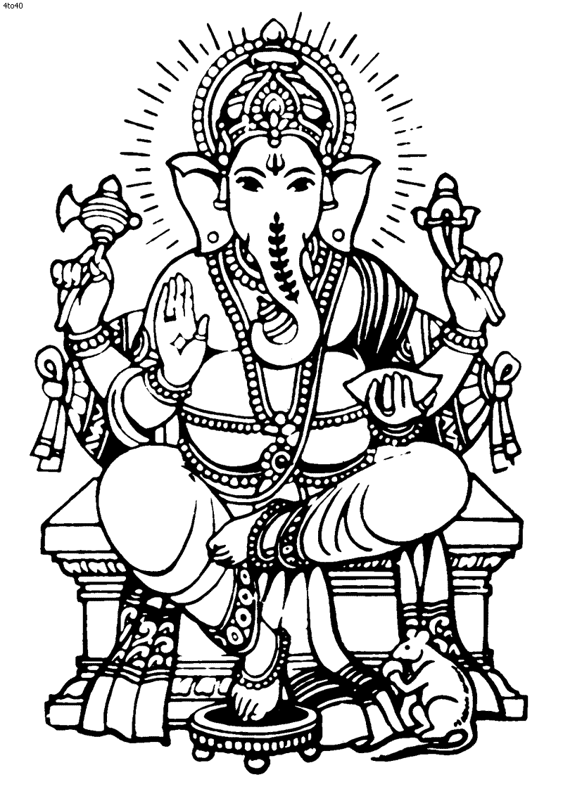 Dibujo para colorear: Mitología hindú: Ganesh (Dioses y diosas) #96854 - Dibujos para Colorear e Imprimir Gratis