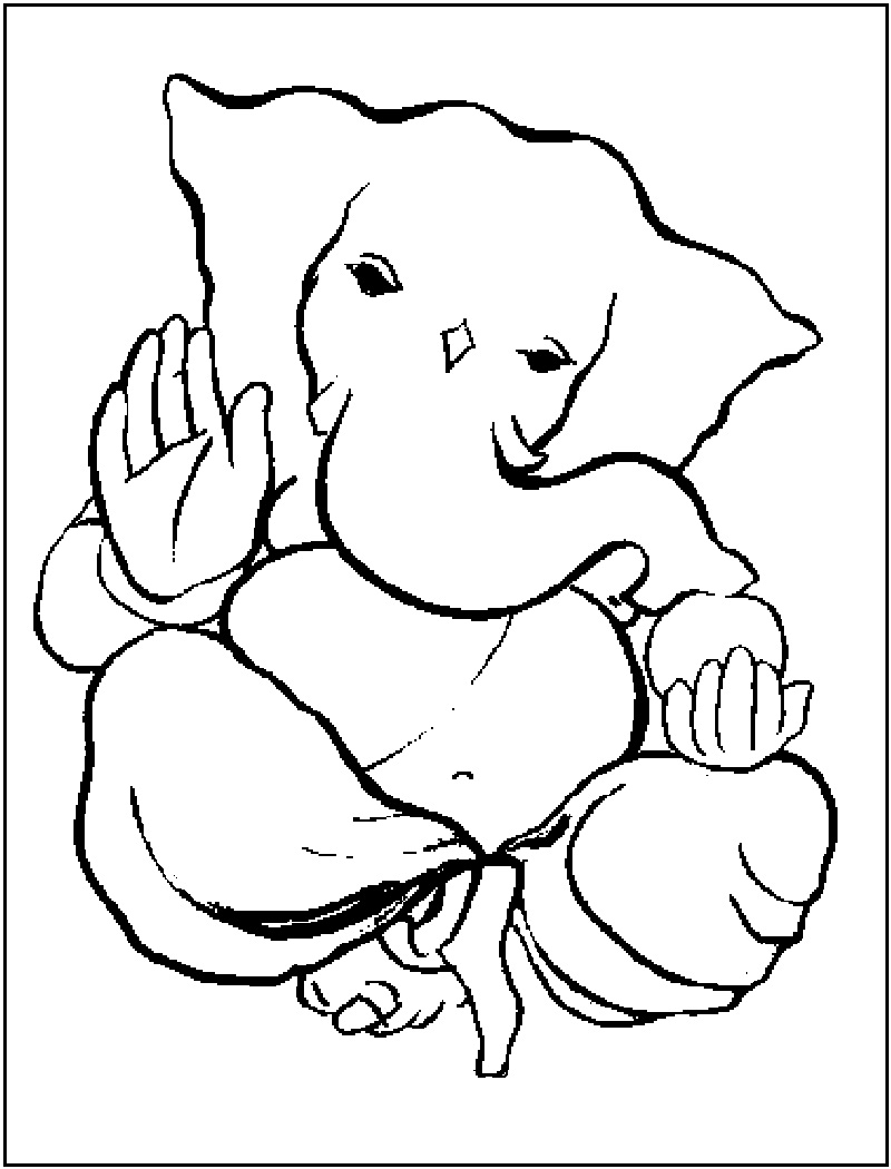 Dibujo para colorear: Mitología hindú: Ganesh (Dioses y diosas) #96859 - Dibujos para Colorear e Imprimir Gratis
