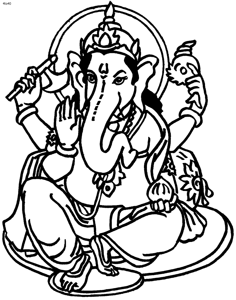 Dibujo para colorear: Mitología hindú: Ganesh (Dioses y diosas) #96860 - Dibujos para Colorear e Imprimir Gratis
