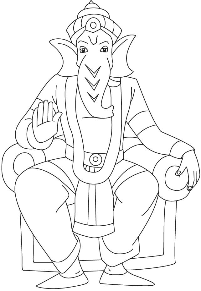 Dibujo para colorear: Mitología hindú: Ganesh (Dioses y diosas) #96868 - Dibujos para Colorear e Imprimir Gratis