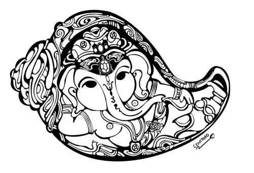 Dibujo para colorear: Mitología hindú: Ganesh (Dioses y diosas) #96873 - Dibujos para Colorear e Imprimir Gratis