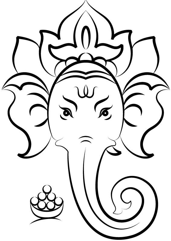 Dibujo para colorear: Mitología hindú: Ganesh (Dioses y diosas) #96874 - Dibujos para Colorear e Imprimir Gratis