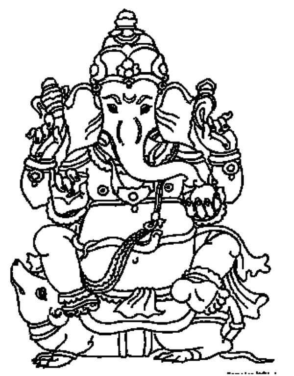 Dibujo para colorear: Mitología hindú: Ganesh (Dioses y diosas) #96878 - Dibujos para Colorear e Imprimir Gratis