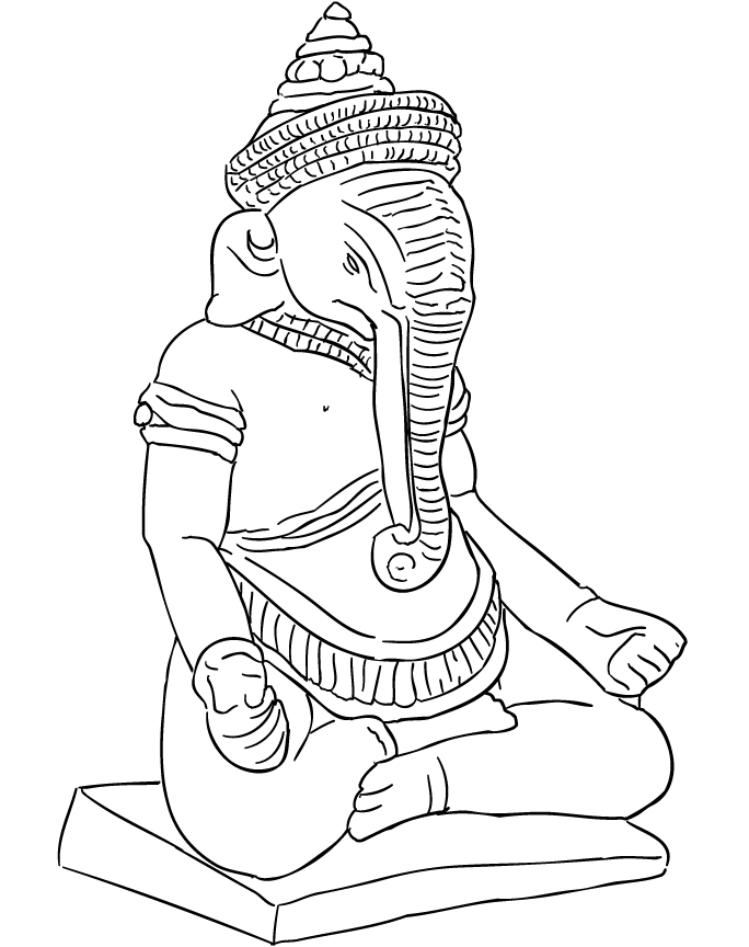 Dibujo para colorear: Mitología hindú: Ganesh (Dioses y diosas) #96879 - Dibujos para Colorear e Imprimir Gratis