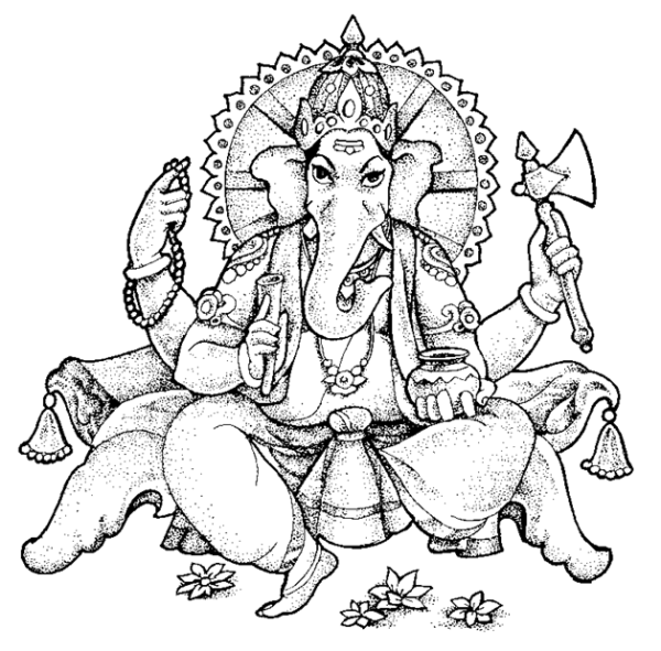 Dibujo para colorear: Mitología hindú: Ganesh (Dioses y diosas) #96880 - Dibujos para Colorear e Imprimir Gratis