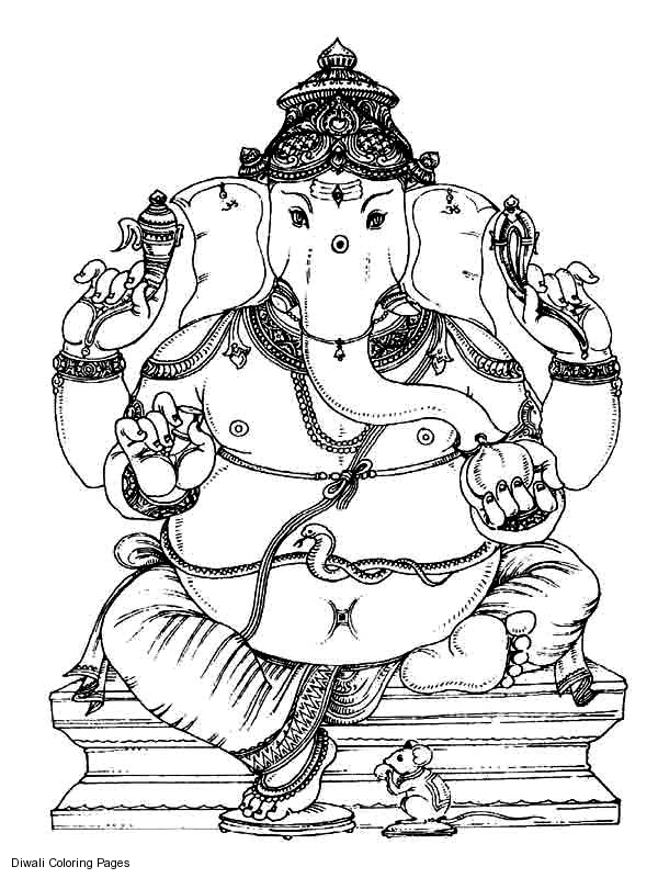 Dibujo para colorear: Mitología hindú: Ganesh (Dioses y diosas) #96897 - Dibujos para Colorear e Imprimir Gratis