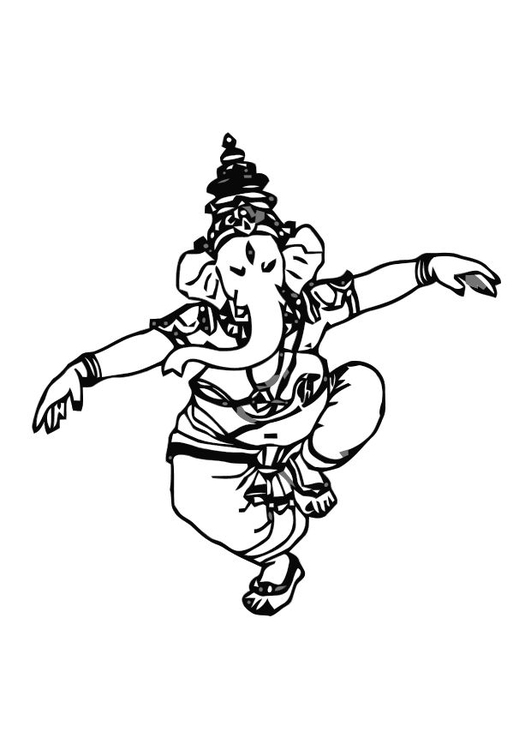 Dibujo para colorear: Mitología hindú: Ganesh (Dioses y diosas) #96911 - Dibujos para Colorear e Imprimir Gratis