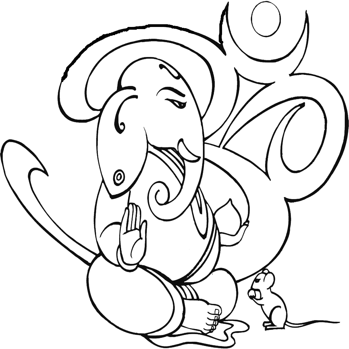 Dibujo para colorear: Mitología hindú: Ganesh (Dioses y diosas) #96924 - Dibujos para Colorear e Imprimir Gratis