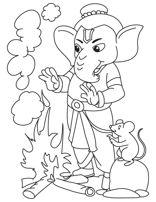 Dibujo para colorear: Mitología hindú: Ganesh (Dioses y diosas) #96929 - Dibujos para Colorear e Imprimir Gratis