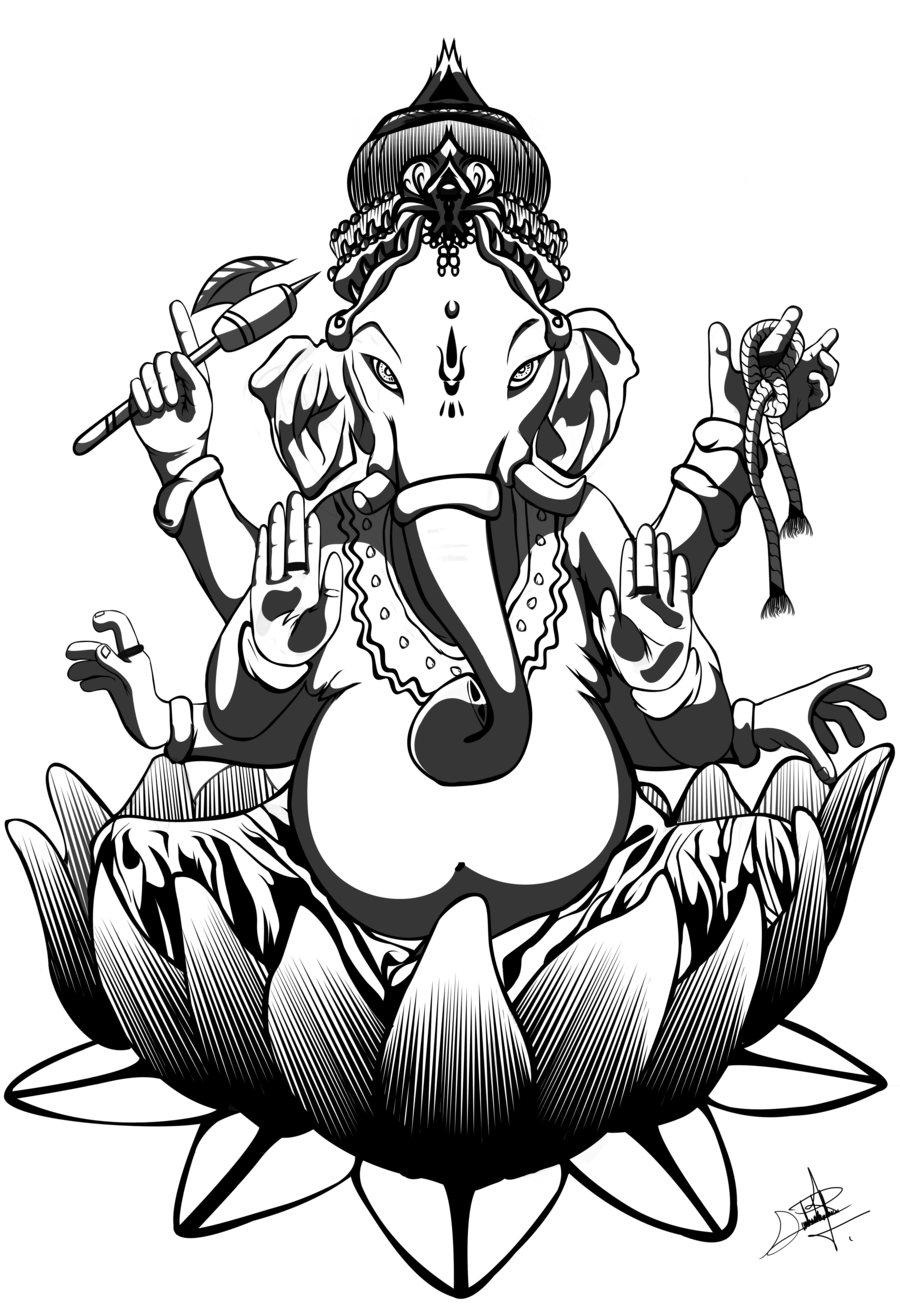 Dibujo para colorear: Mitología hindú: Ganesh (Dioses y diosas) #97013 - Dibujos para Colorear e Imprimir Gratis