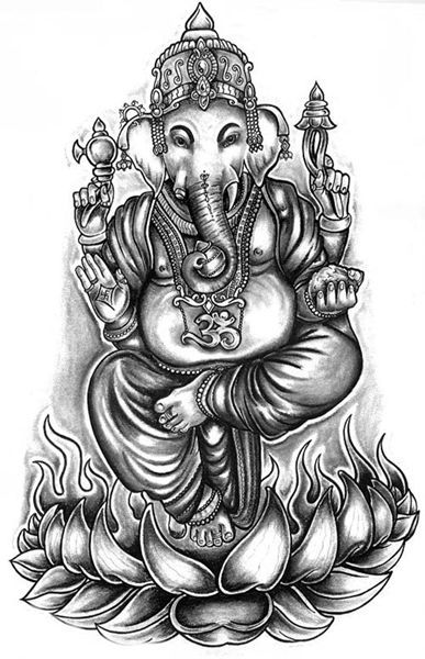 Dibujo para colorear: Mitología hindú: Ganesh (Dioses y diosas) #97043 - Dibujos para Colorear e Imprimir Gratis