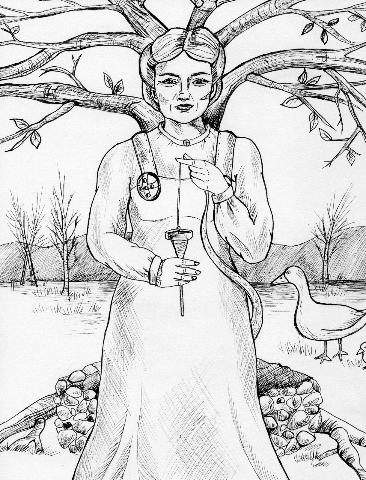 Dibujo para colorear: Mitología nórdica (Dioses y diosas) #110564 - Dibujos para Colorear e Imprimir Gratis