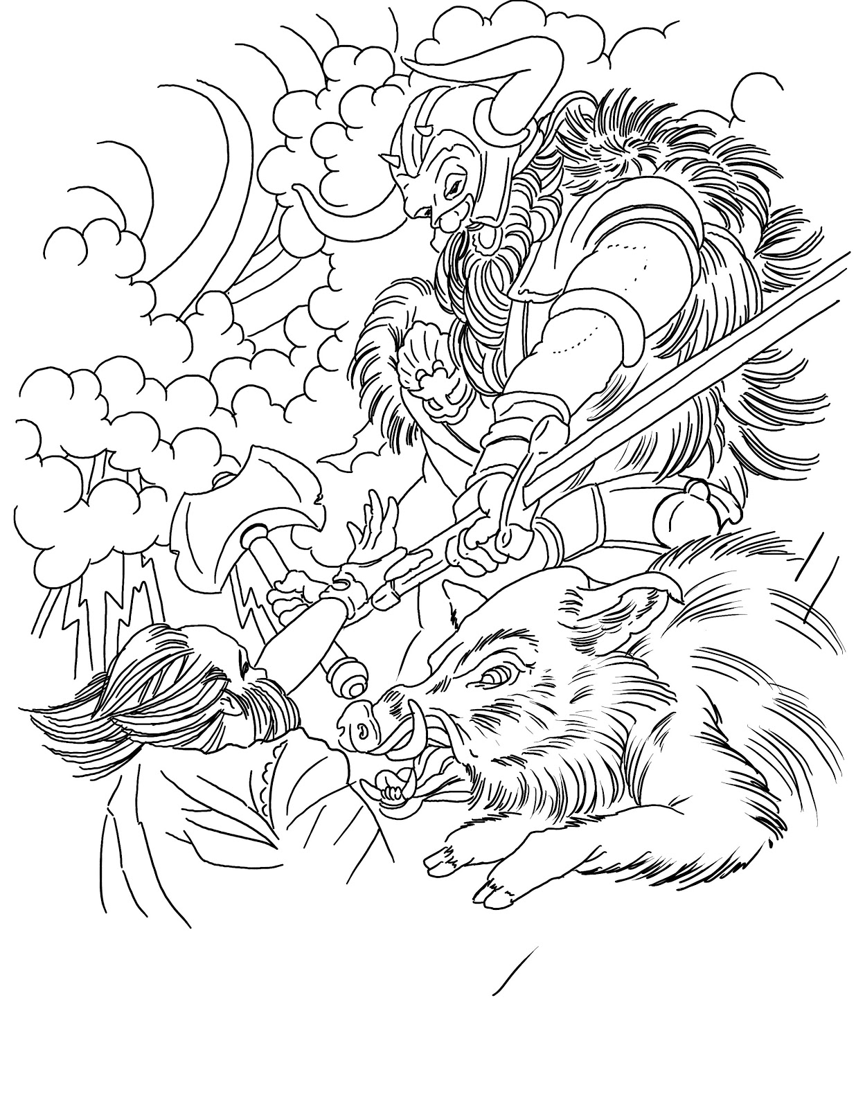 Dibujo para colorear: Mitología nórdica (Dioses y diosas) #110689 - Dibujos para Colorear e Imprimir Gratis