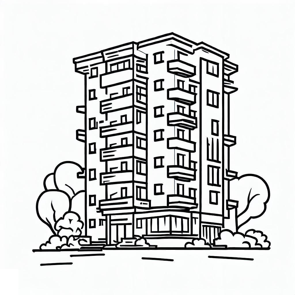 Dibujo gratuito Apartamento #189293 de la coleccion Edificios y Arquitectura para imprimir