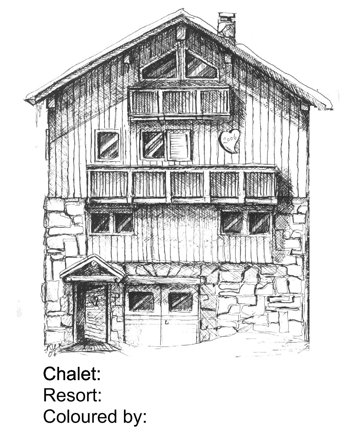 Dibujo para colorear: Cabaña (Edificios y Arquitectura) #169936 - Dibujos para Colorear e Imprimir Gratis