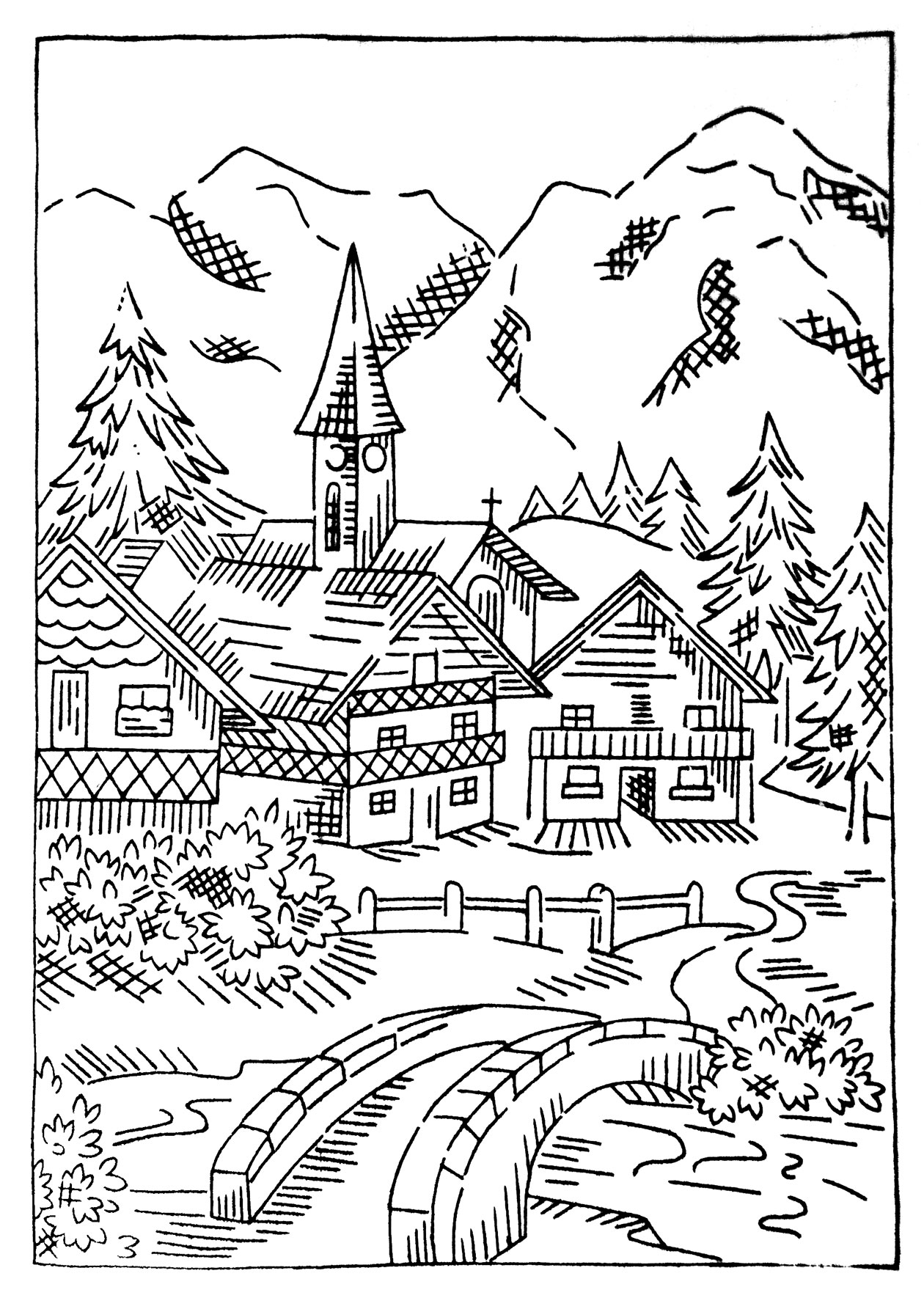 Dibujo para colorear: Cabaña (Edificios y Arquitectura) #169937 - Dibujos para Colorear e Imprimir Gratis