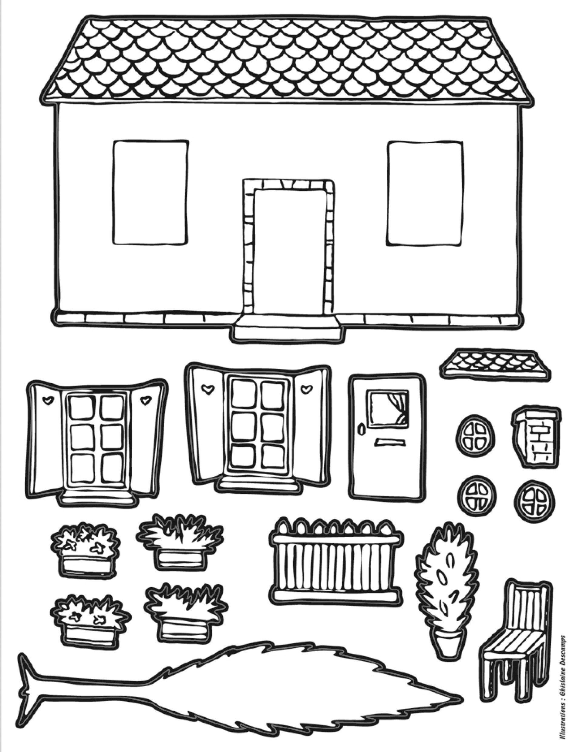 Dibujo para colorear: Cabaña (Edificios y Arquitectura) #169951 - Dibujos para Colorear e Imprimir Gratis