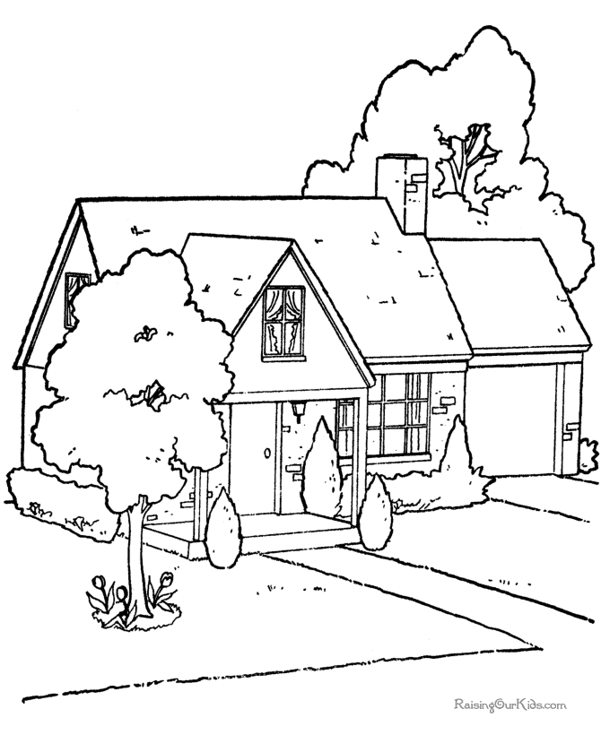 Dibujo para colorear: Casa (Edificios y Arquitectura) #64633 - Dibujos para Colorear e Imprimir Gratis