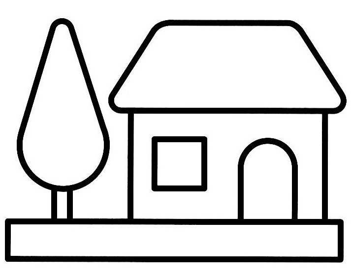 Dibujo para colorear: Casa (Edificios y Arquitectura) #64645 - Dibujos para Colorear e Imprimir Gratis