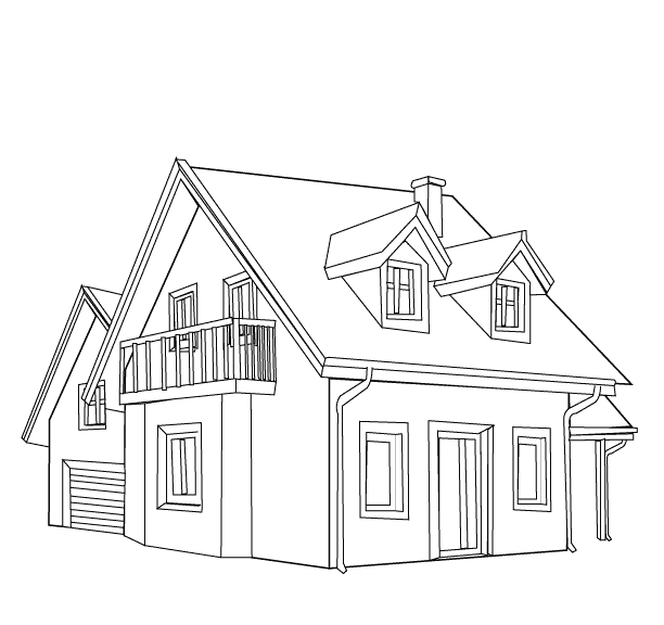 Dibujo para colorear: Casa (Edificios y Arquitectura) #64695 - Dibujos para Colorear e Imprimir Gratis