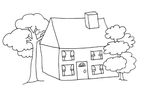 Dibujo para colorear: Casa (Edificios y Arquitectura) #64709 - Dibujos para Colorear e Imprimir Gratis