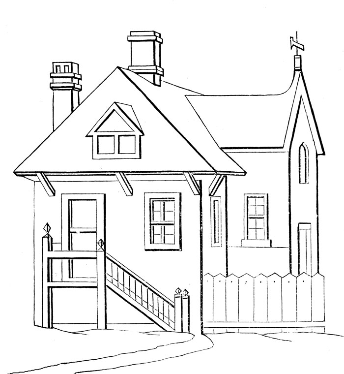 Dibujo para colorear: Casa (Edificios y Arquitectura) #64731 - Dibujos para Colorear e Imprimir Gratis