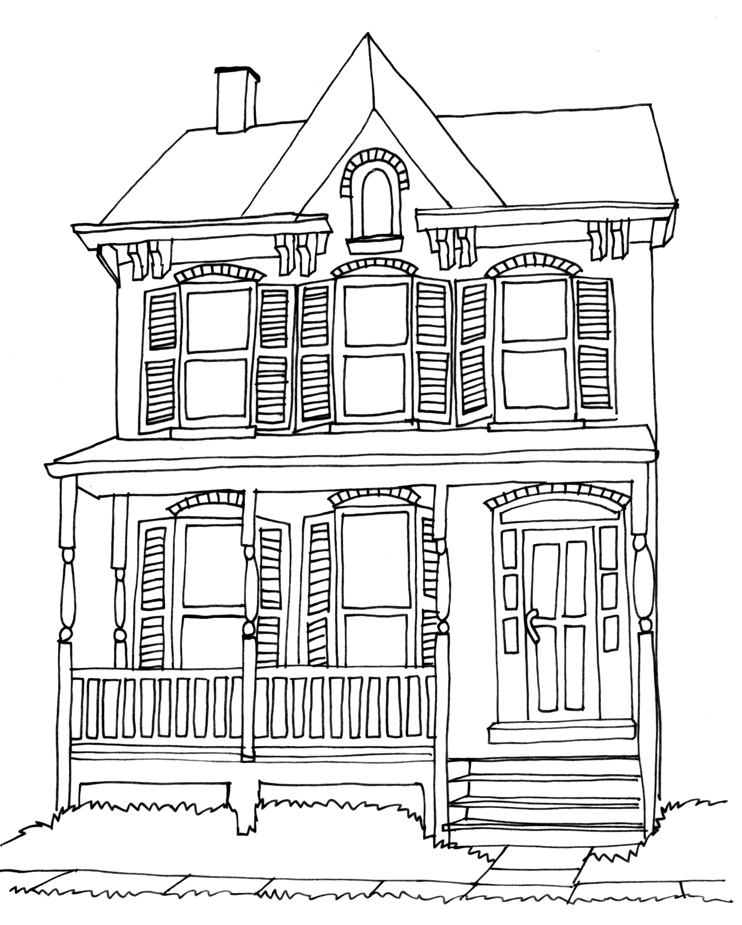 Dibujo para colorear: Casa (Edificios y Arquitectura) #66451 - Dibujos para Colorear e Imprimir Gratis