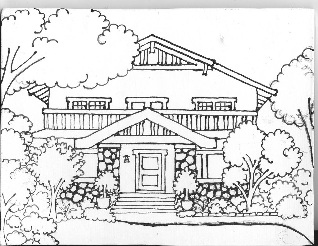 Dibujo para colorear: Casa (Edificios y Arquitectura) #66459 - Dibujos para Colorear e Imprimir Gratis