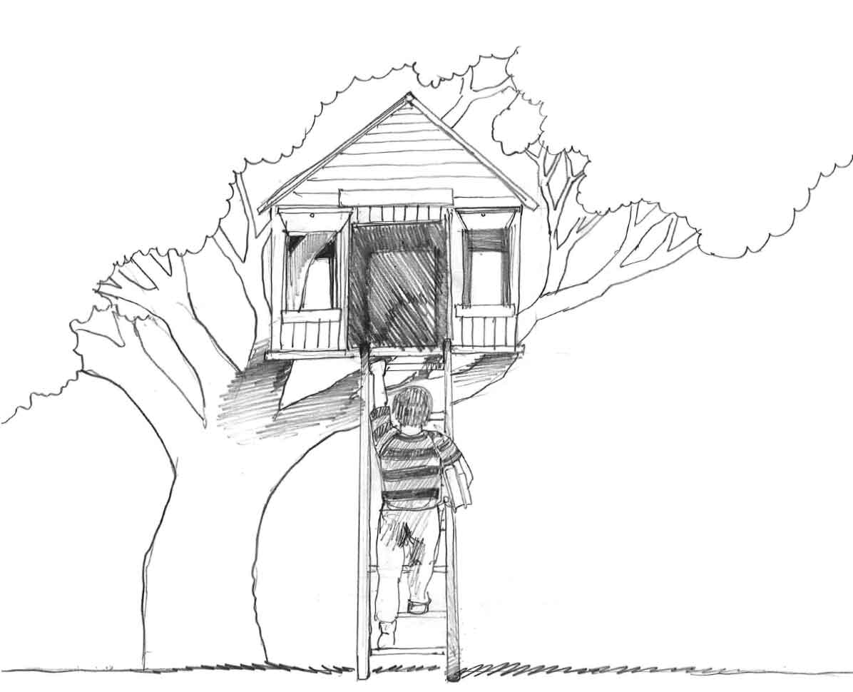 Dibujo para colorear: Casa del árbol (Edificios y Arquitectura) #66050 - Dibujos para Colorear e Imprimir Gratis