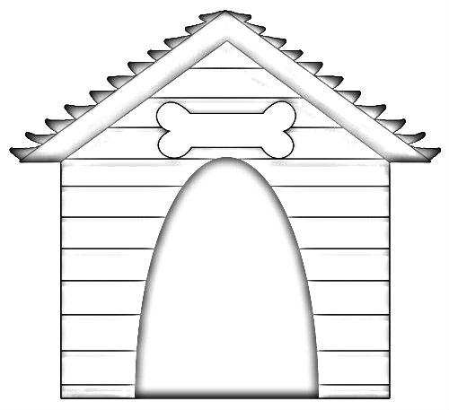 Dibujo para colorear: Caseta de Perro (Edificios y Arquitectura) #62340 - Dibujos para Colorear e Imprimir Gratis