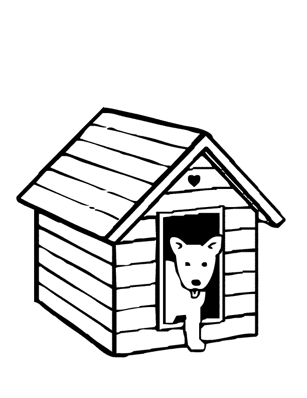 Dibujo para colorear: Caseta de Perro (Edificios y Arquitectura) #62343 - Dibujos para Colorear e Imprimir Gratis