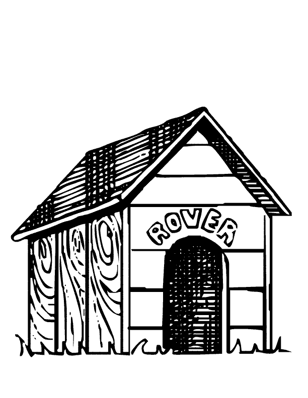 Dibujo para colorear: Caseta de Perro (Edificios y Arquitectura) #62346 - Dibujos para Colorear e Imprimir Gratis