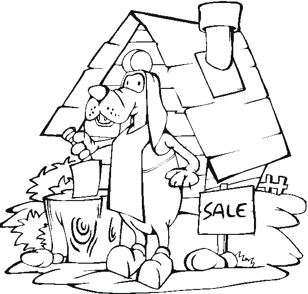 Dibujo para colorear: Caseta de Perro (Edificios y Arquitectura) #62375 - Dibujos para Colorear e Imprimir Gratis